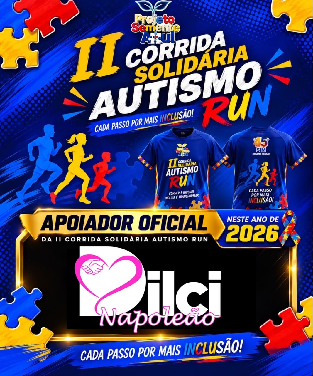 Arte do patrocinador do II Corrida Solidária Autismo Run