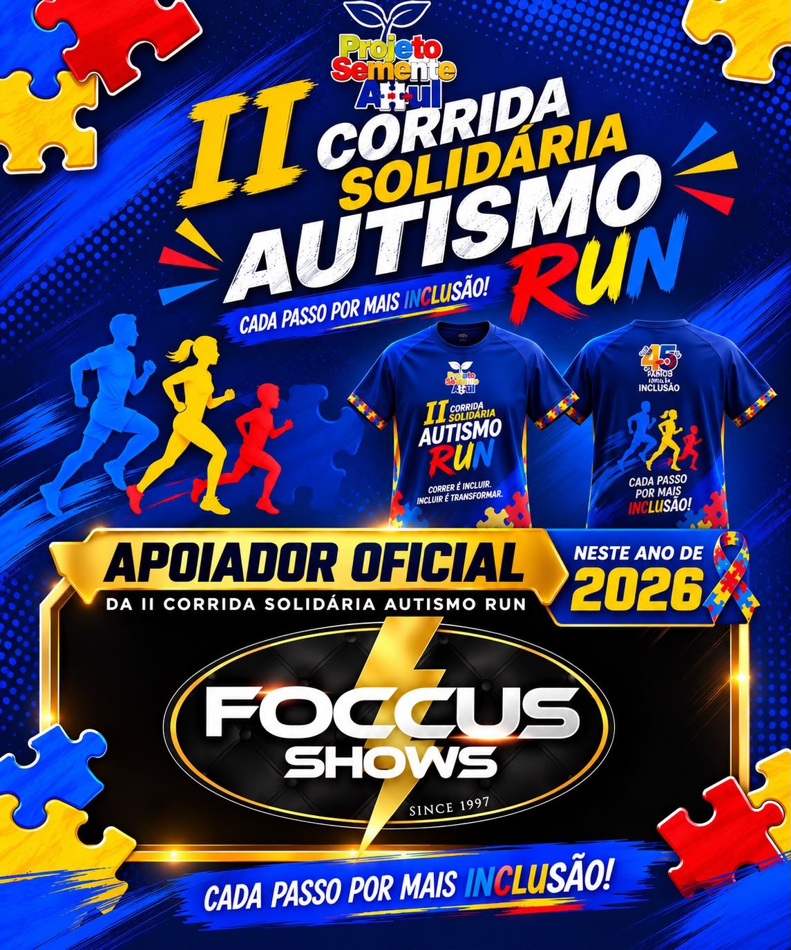 Arte do patrocinador do II Corrida Solidária Autismo Run