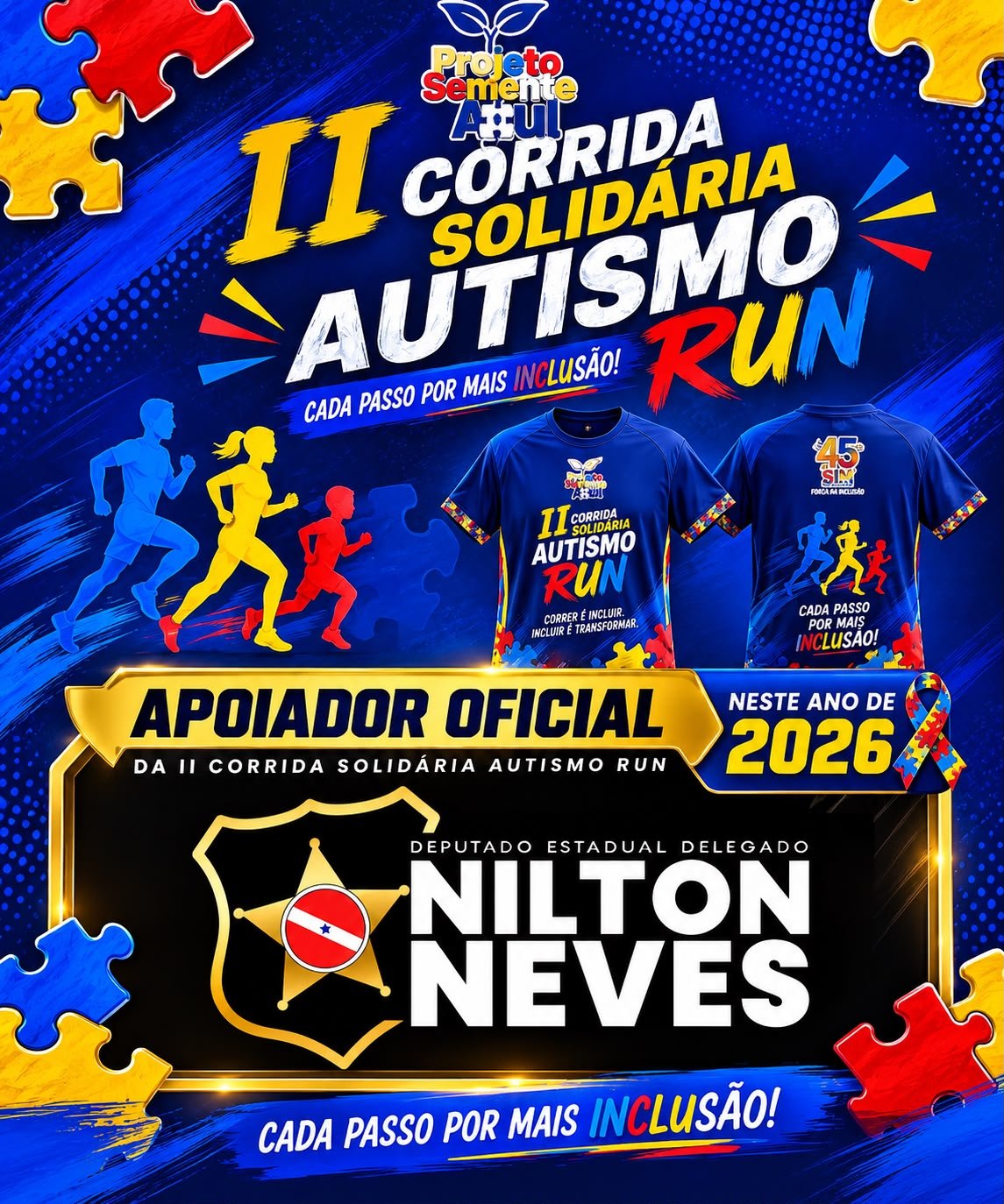 Arte do patrocinador do II Corrida Solidária Autismo Run