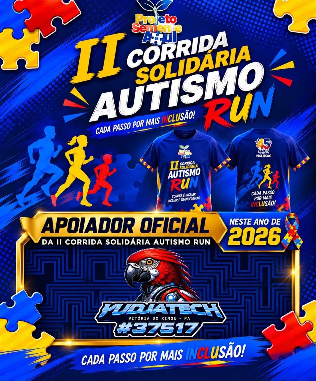 Arte do patrocinador do II Corrida Solidária Autismo Run