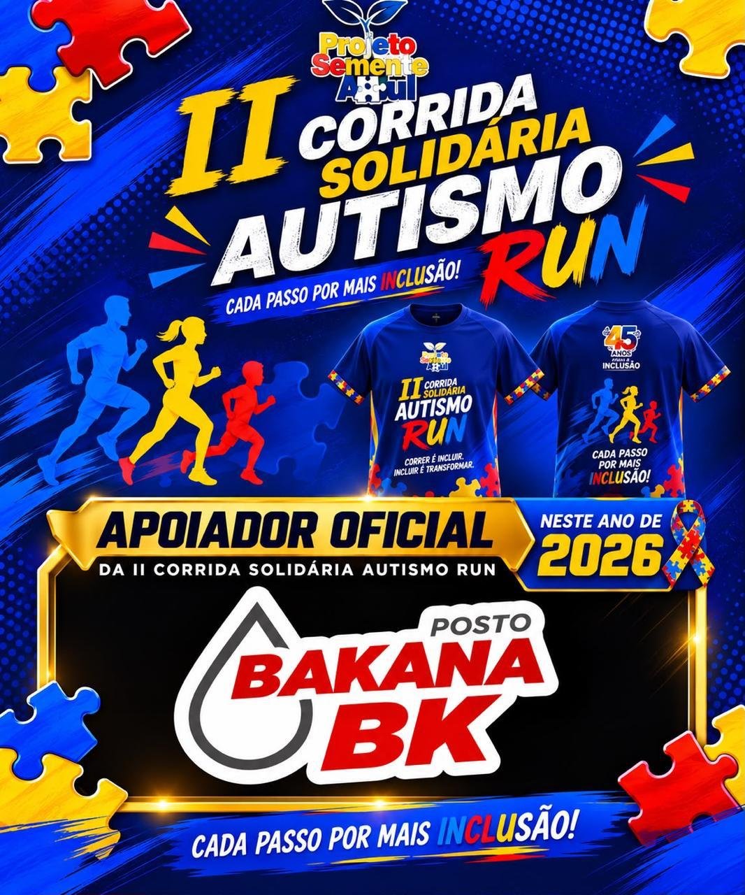 Arte do patrocinador do II Corrida Solidária Autismo Run