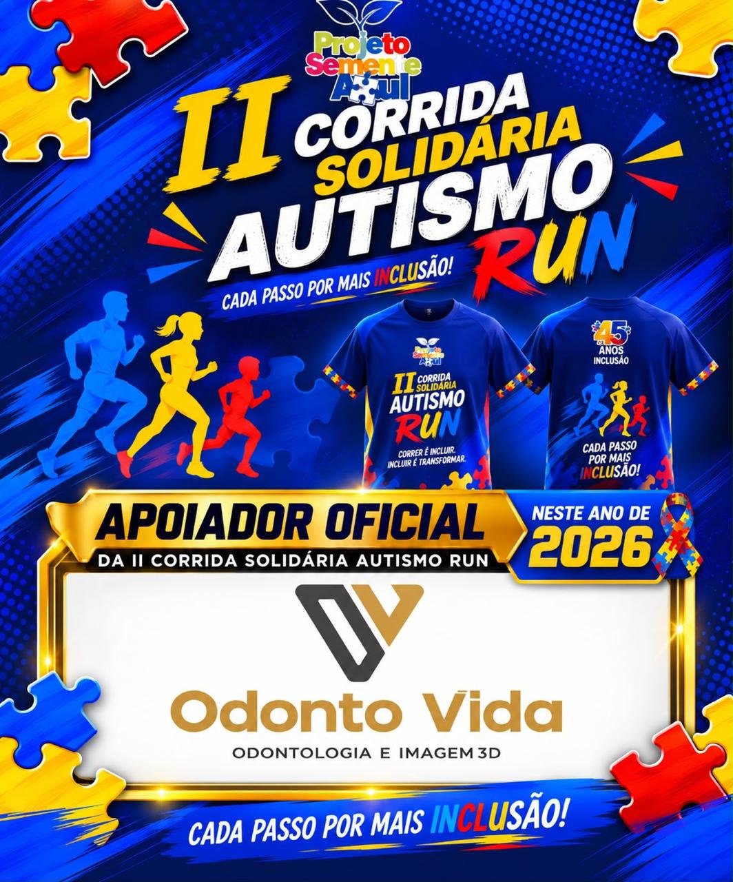 Arte do patrocinador do II Corrida Solidária Autismo Run